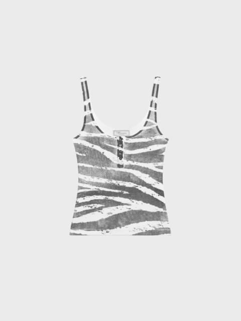 ZEBRA-PRINT RIBBED TOP