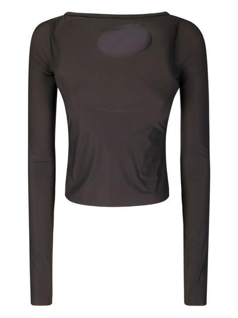 cut-out long-sleeved top