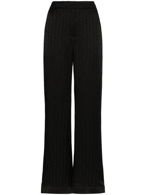 alphabet-print wide-leg trousers