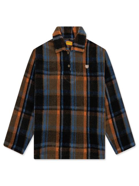 FLEECE PULLOVER - BROWN