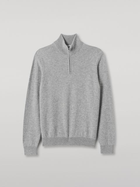 Rory Grey Classic Cashmere Zip Neck Jumper