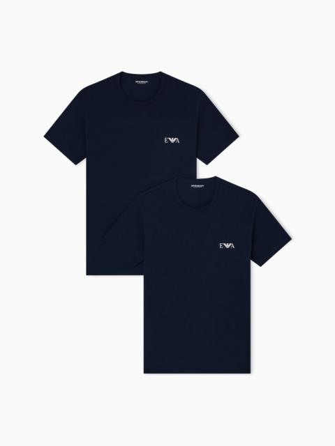 TWO-PACK OF STRETCH JERSEY FITTED LOUNGEWEAR T-SHIRTS