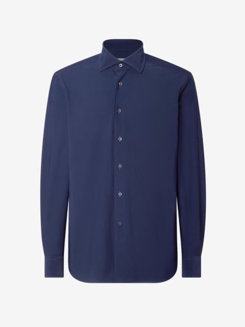 Blue bi-elastic fabric shirt