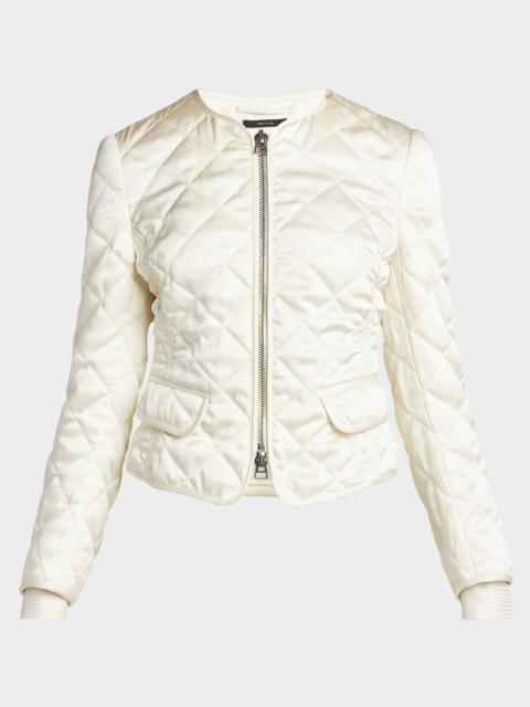 Quilted Silk Zip Jacket