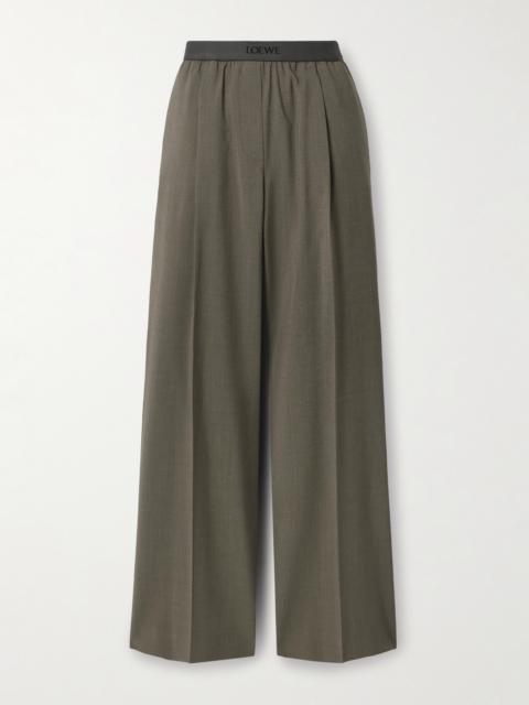 Pleated Wool Straight-leg Pants