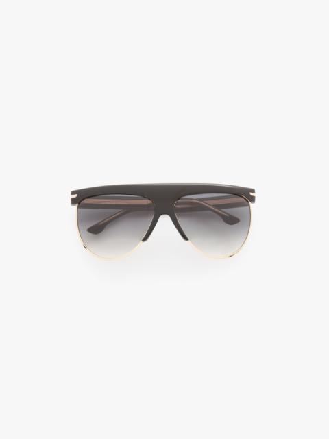 Sculpted Metal And Acetate Sunglasses With Flat Top
