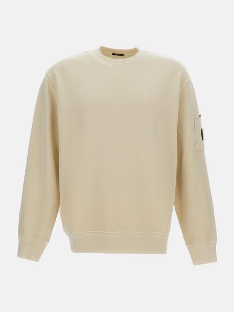 CREWNECK SWEATSHIRT IN DIAGONAL COTTON FLEECE WITH LENS