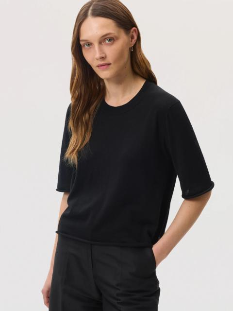 Superfine Merino Wool Black T-Shirt