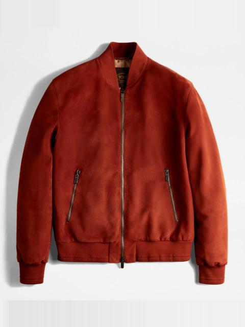 PASHMY BOMBER JACKET IN SUEDE - RED