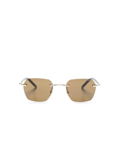 logo-plaque square-frame sunglasses