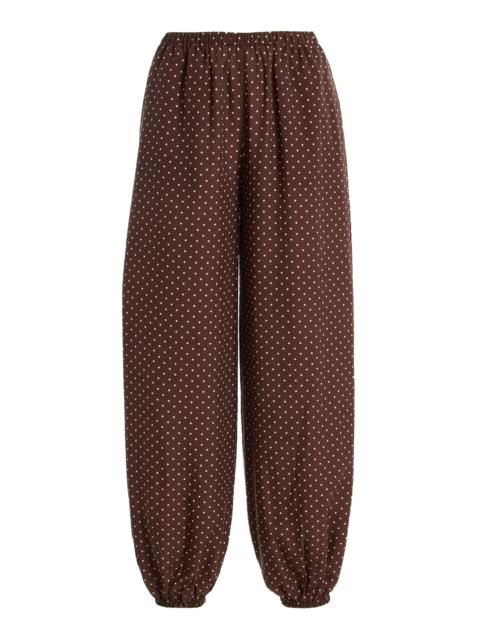 Evie Polka-Dot Woven Pants brown