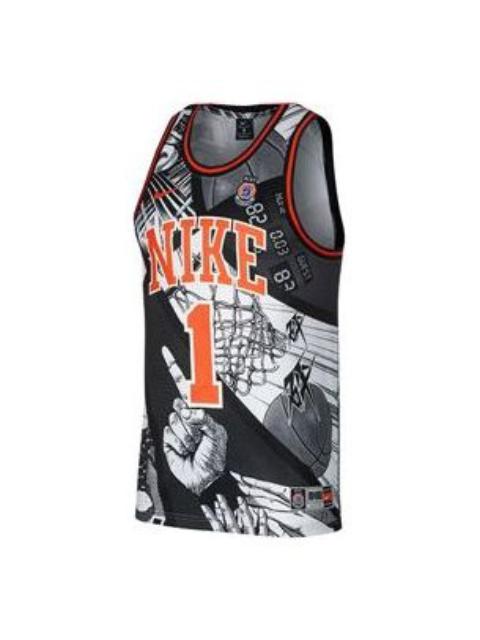 Nike Dri-Fit High School League Comics Basketball Vest Jersey Men's Black CI9081-010