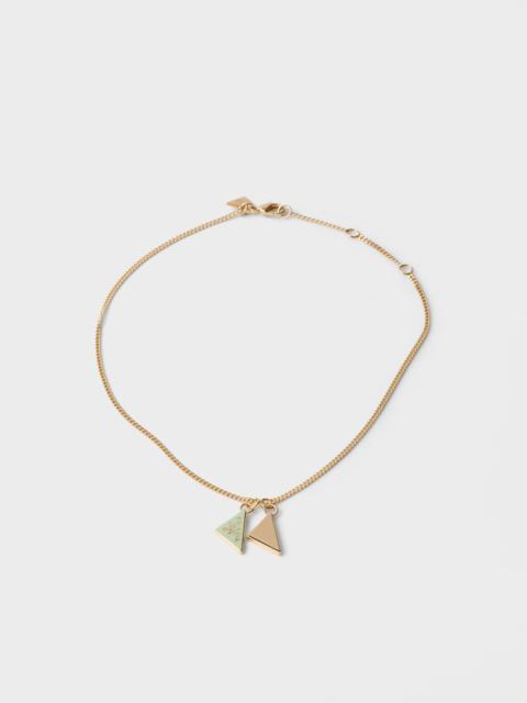 Enameled metal necklace