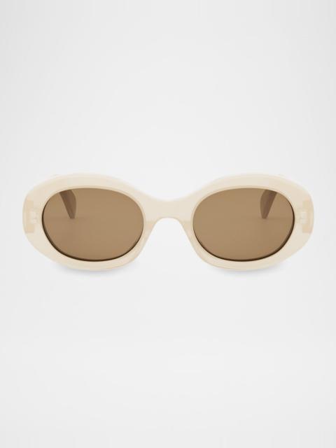 Men's Triomphe Acetate Oval Sunglasses