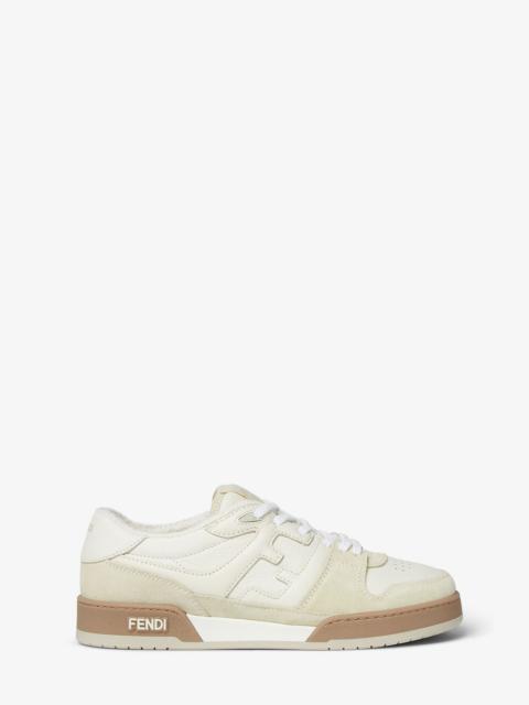 White suede low tops