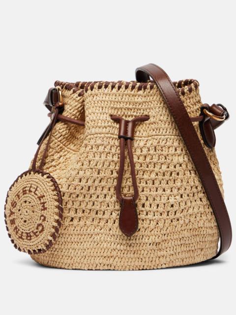 Falabella Small raffia bucket bag