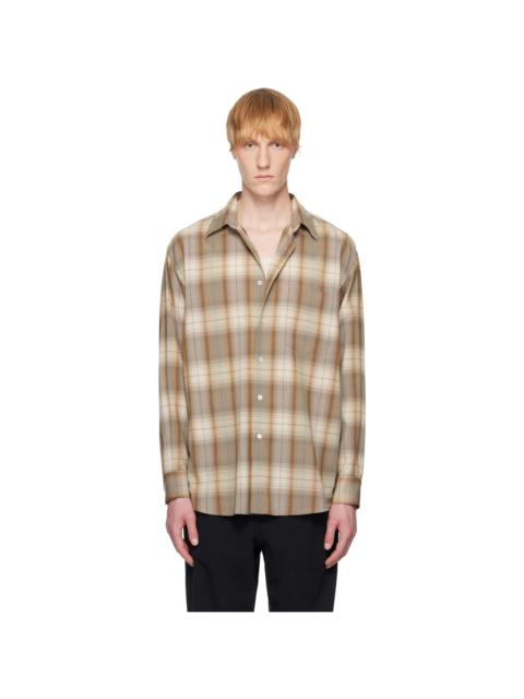 Brown & Beige Super Light Wool Check Shirt