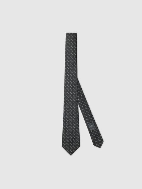 Horsebit silk jacquard tie
