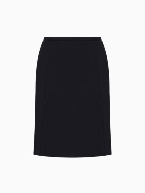 Barathea-wool flared skirt