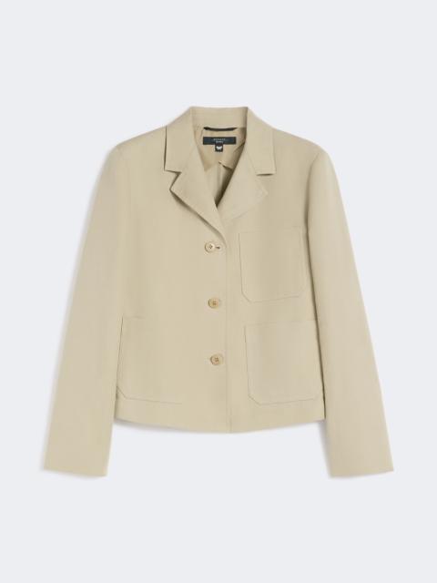 Linen and cotton canvas single-breasted jacket - SAND