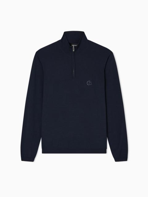 VIRGIN-WOOL MOCK-NECK JUMPER