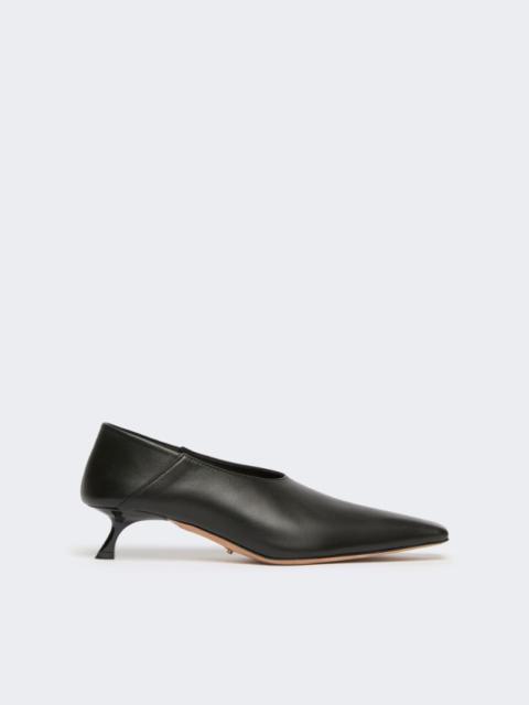 Nappa leather pumps with foldable back - black