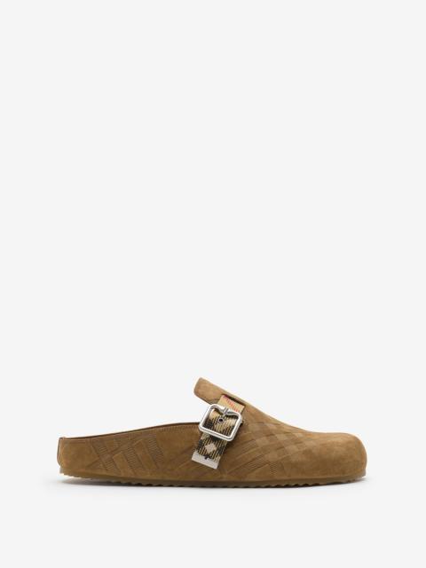 Check Suede Urchin Clogs