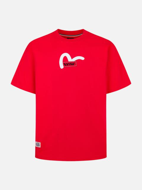 Seagull Print with Logo Embroidery Relax Fit T-Shirt