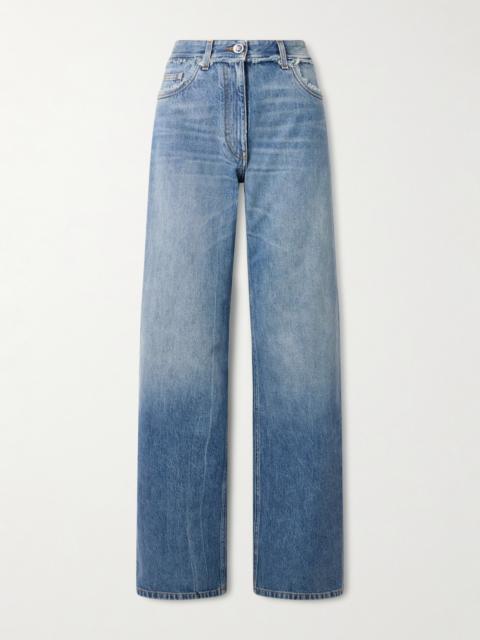 Distressed Mid-rise Straight-leg Jeans
