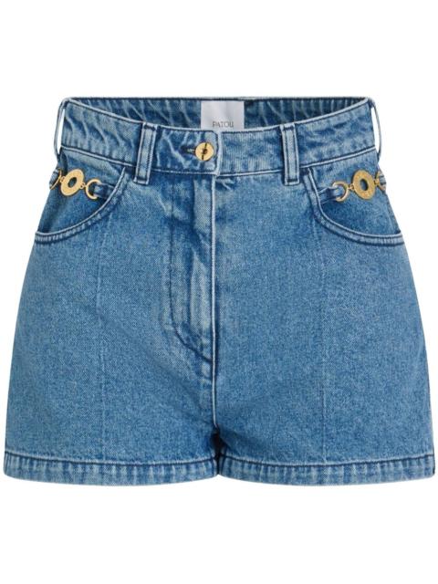 denim mini shorts
