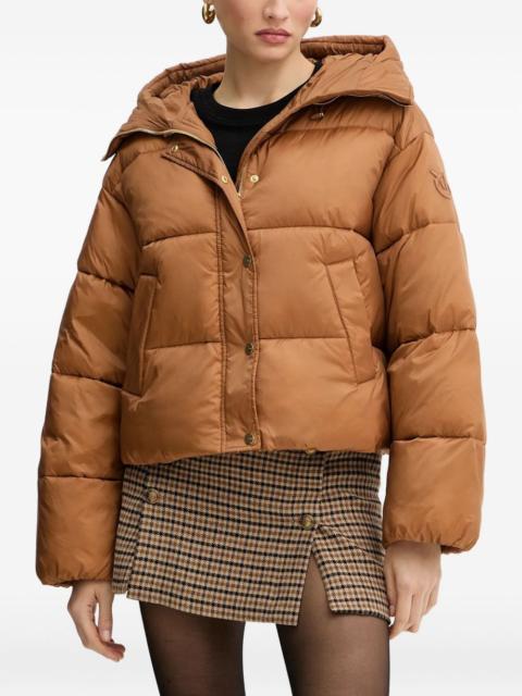 Love Birds-appliqué padded puffer jacket