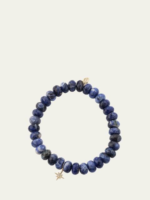 14K Diamond Pave Starburst on Sodalite Stretch Bracelet