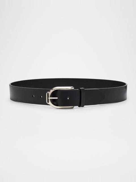 Men's Welington Stirrup-Buckle Leather Belt