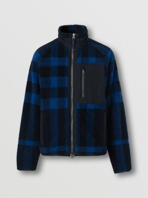 Exploded Check Fleece Funnel Neck Jacket