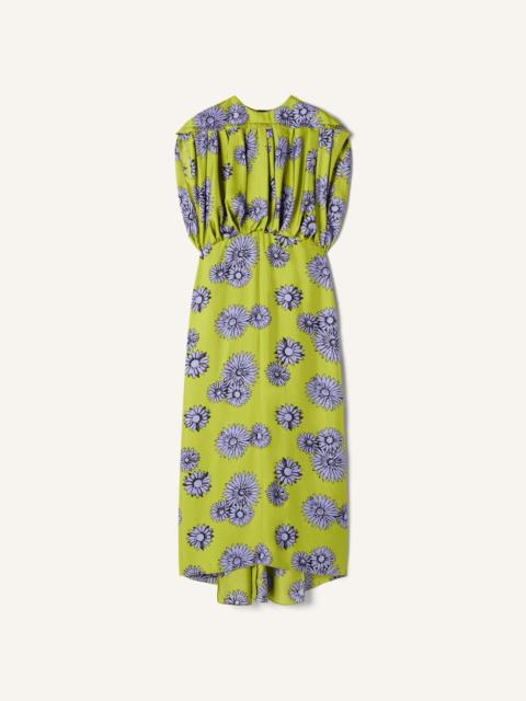 PRINTED SILK MIDI DRESS