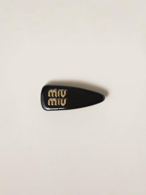 Patent leather hair clip