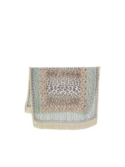 Minimal floral-print scarf