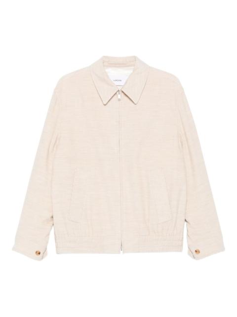 ribbed zip-up overshirt