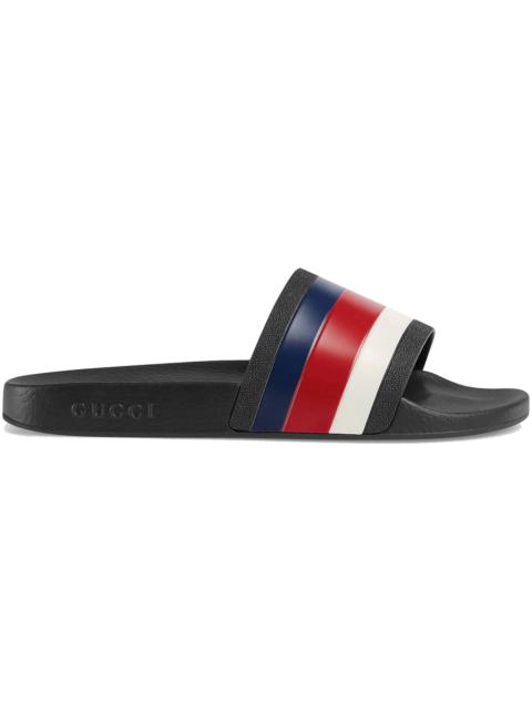 Gucci Pursuit Pool Slides Blue White Stripe