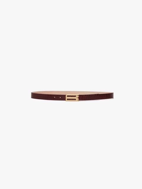 Dorian Belt In Dark Brown Croc Embossed Leather