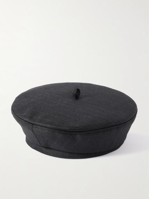 Pinstriped Wool-blend Beret
