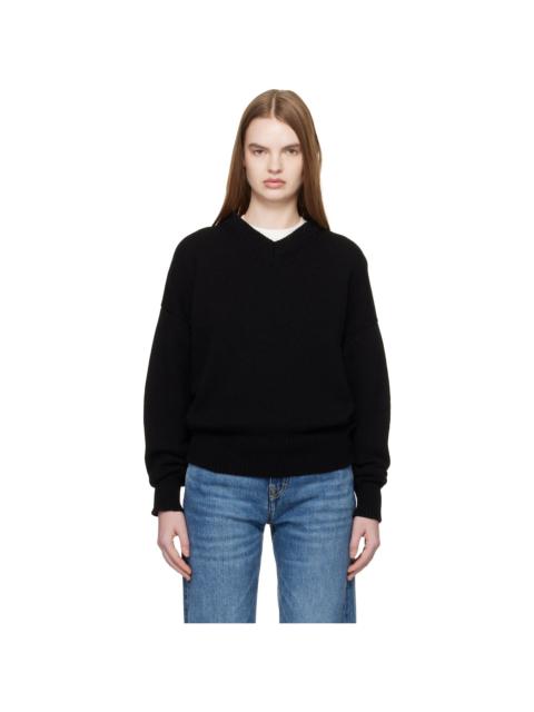 Black Balla Slouch V-Neck Sweater