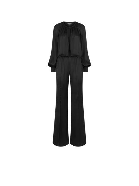 LONG SLEEVE GATHERED JUMPSUIT