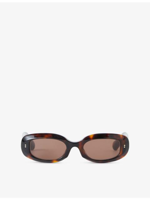 Bahia Oval-Frame Acetate Sunglasses