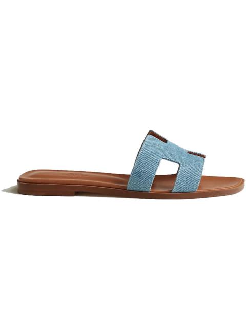 Hermes Oran Sandal Bleu Clair Denim