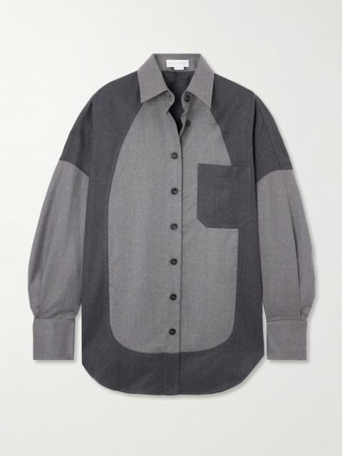 Oversized Paneled Wool-twill Shirt