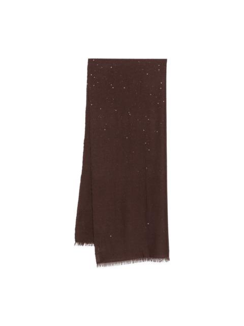 Diamond-yarn sequinned scarf