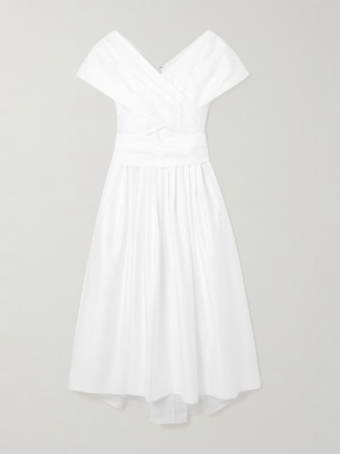 Wrap-effect Cotton-poplin Midi Dress