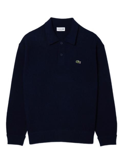 long sleeve wool polo shirt