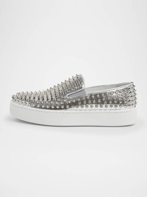 Men's Spikeboat Metallic Leather Slip-On Sneakers